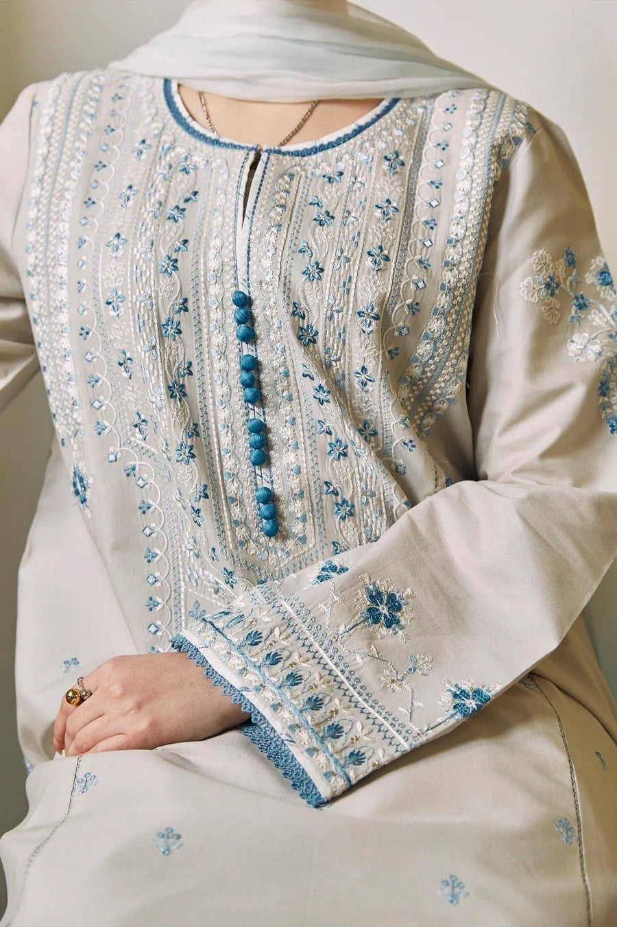 Zara Shahjan Embroidered Lawn Kurta Set Summer Collection