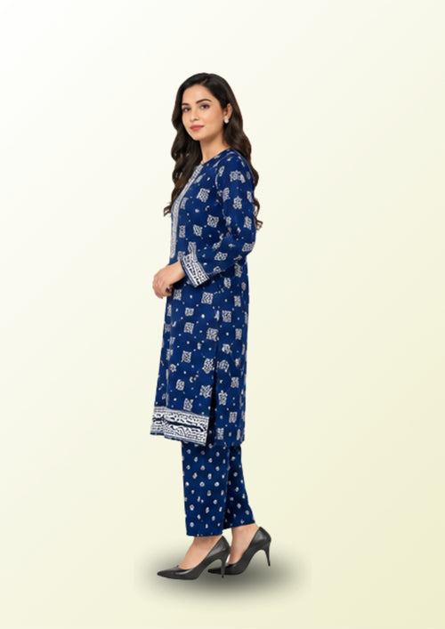 2 Pcs Women's Unstitched Printed Suit
