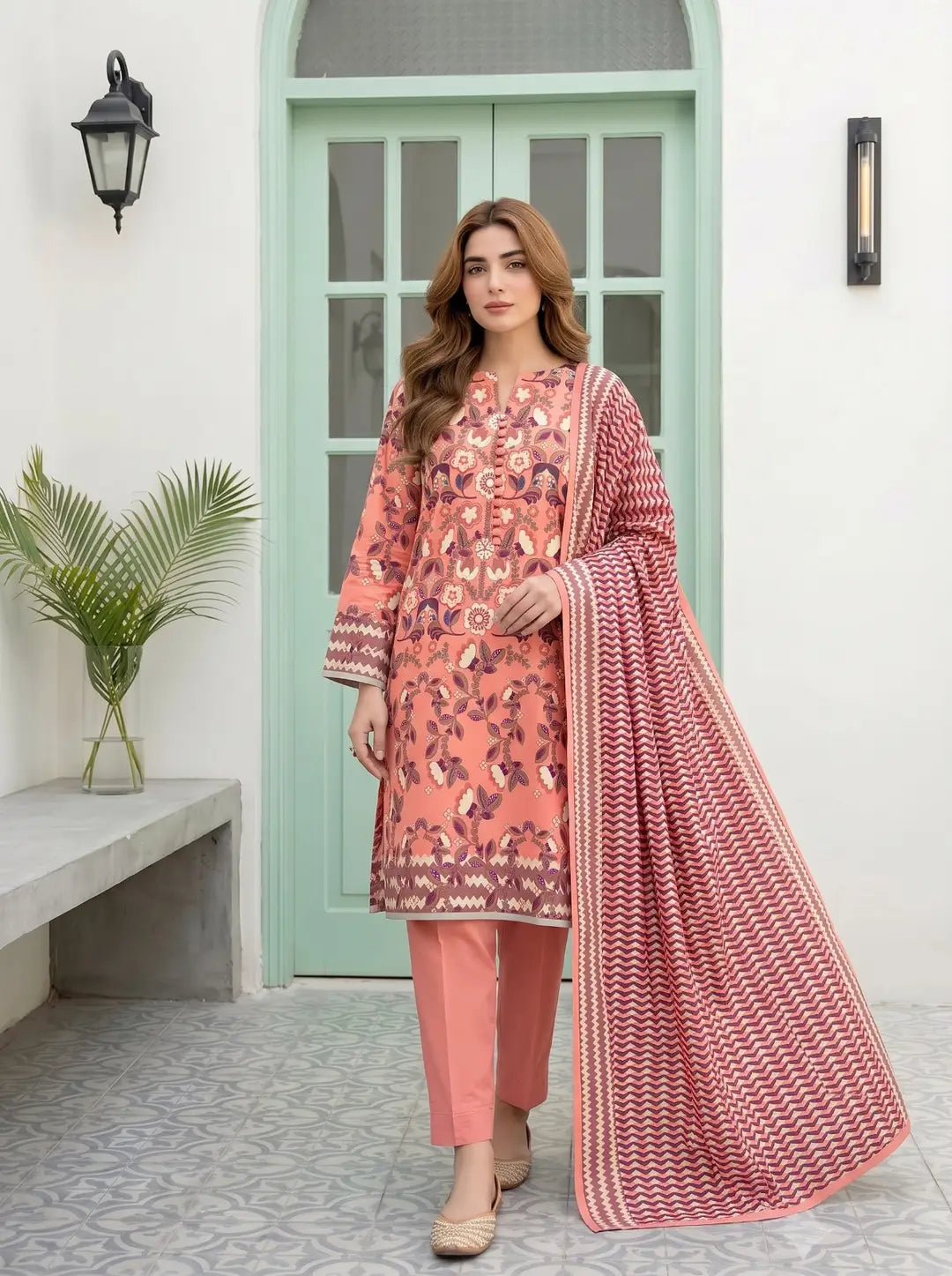 Elegant Printed Lawn 3-Piece Suit (Vol 2)