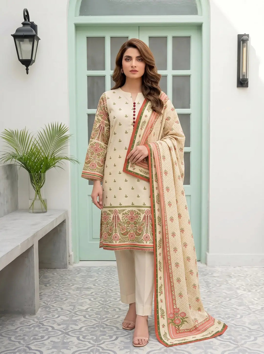Elegant Printed Lawn 3-Piece Suit (Vol 3)