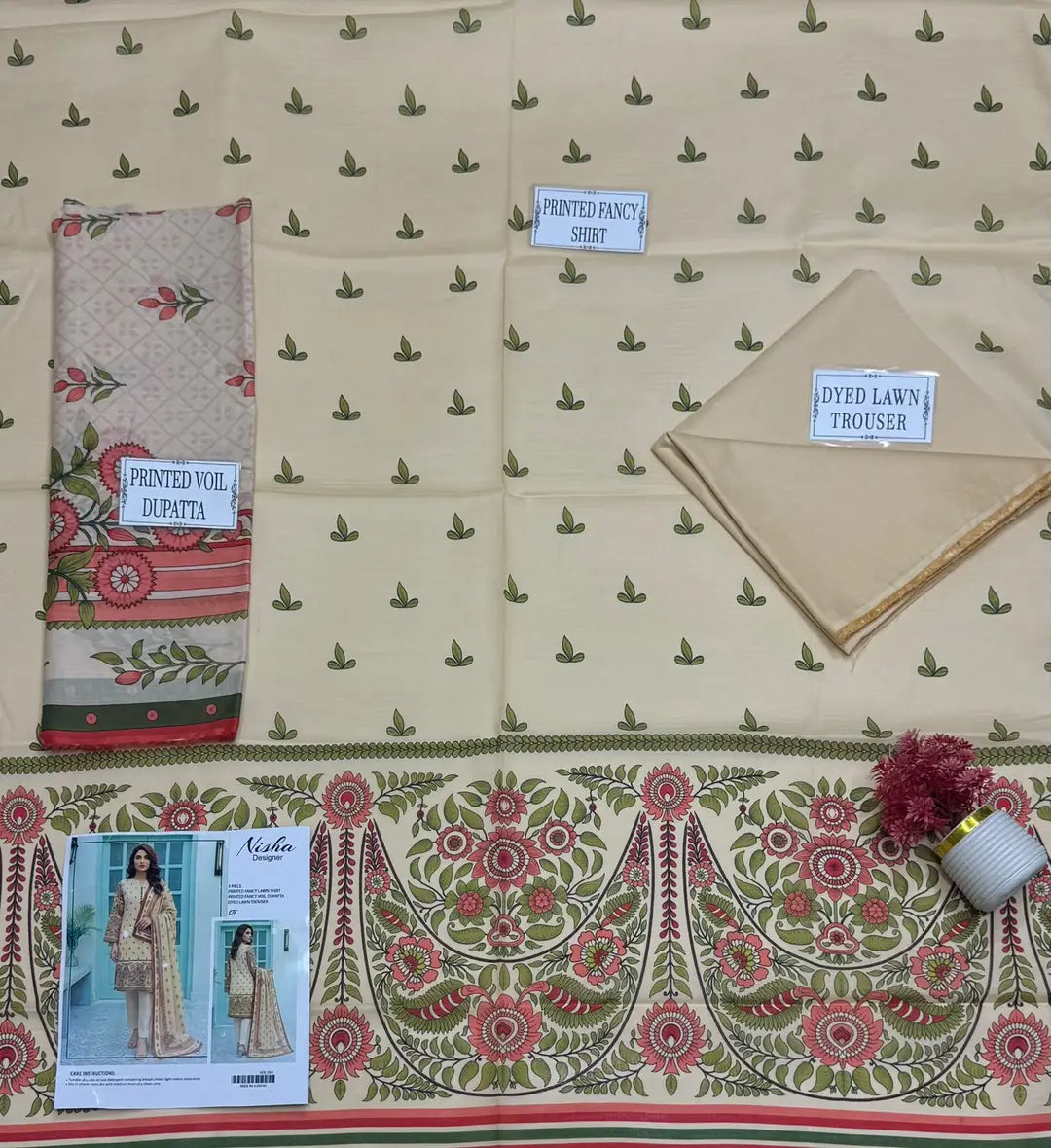 Elegant Printed Lawn 3-Piece Suit (Vol 3)
