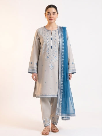 Zara Shahjan Embroidered Lawn Kurta Set Summer Collection